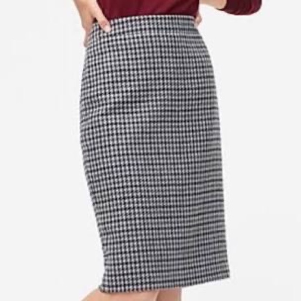 J. Crew Wool Blend Houndstooth Pencil Skirt. NWT.